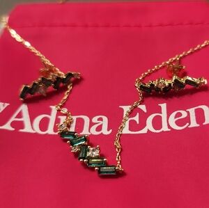 Emerald Green CZ Baguette Earring & Necklace Combo Set